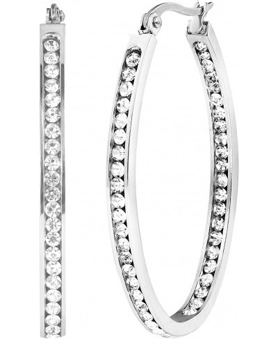 1-1/2" Oval Inside/Outside Hoop Earrings $16.81 Hoop