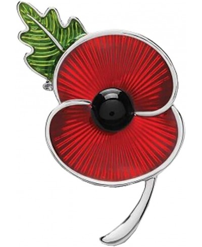 Poppy Brooches Remembrance Sunday Red Flower Rhinestone Badges Banquet Enamel Poppy Lapel Pin $8.84 Brooches & Pins