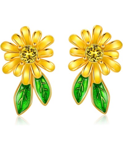 Hypoallergenic 925 Sterling Silver Daisy Flower Stud Earrings for Women Girls $28.81 Stud