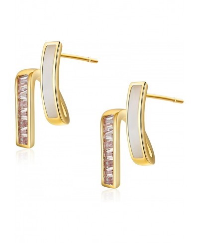 18K Gold Plated Cubic Zirconia Stud Earrings- Gifts for Women/Girls $24.60 Stud