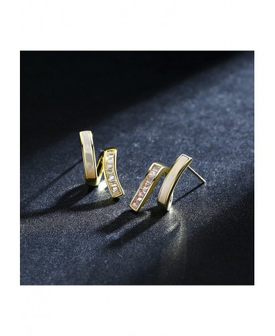 18K Gold Plated Cubic Zirconia Stud Earrings- Gifts for Women/Girls $24.60 Stud