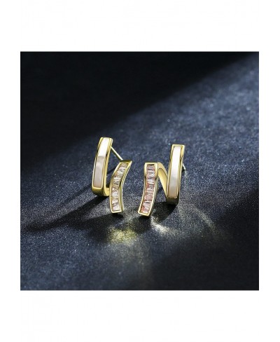 18K Gold Plated Cubic Zirconia Stud Earrings- Gifts for Women/Girls $24.60 Stud