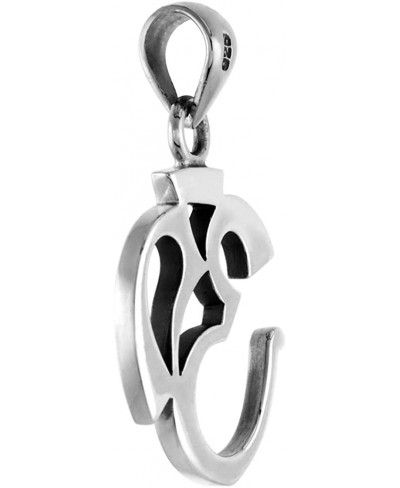 1 inch Sterling Silver OM Aum Omkara Necklace Diamond-Cut Oxidized finish available with or without chain $31.13 Pendants & C...