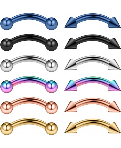 12PCS 12G Surgical Steel PA Eyebrow Ear Navel Belly Lip Ring Body Piercing Jewelry $12.90 Piercing Jewelry