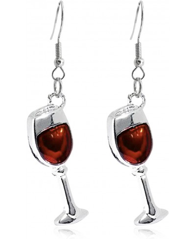 Unique Chic Handmade Elegant Red Wine Glass Dangle Drop Earrings for Women Girls Statement Jewelry Gifts $7.94 Drop & Dangle