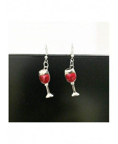 Unique Chic Handmade Elegant Red Wine Glass Dangle Drop Earrings for Women Girls Statement Jewelry Gifts $7.94 Drop & Dangle