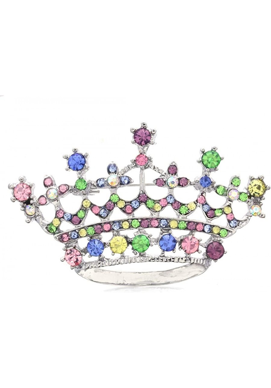 Princess Crown Tiara Brooch Pin Wedding Bridesmaid Clear Rhinestones Jewelry $12.97 Brooches & Pins