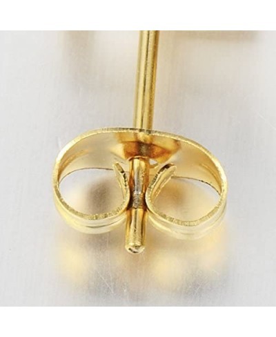 Pair Gold Color Moon and Star Stainless Steel Plain Stud Earrings for Women and $10.61 Stud