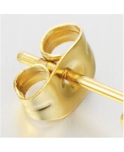 Pair Gold Color Moon and Star Stainless Steel Plain Stud Earrings for Women and $10.61 Stud