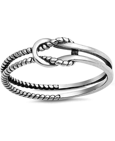 Stainless Steel Vintage Style Knotted Wave Promise Ring $10.18 Promise Rings