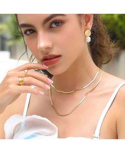 Gold Body Chains for Women Sexy Gold Waist Chain Gold Herringbone Necklace for Women 18k Gold Plated Stainless Steel Belly Ch...