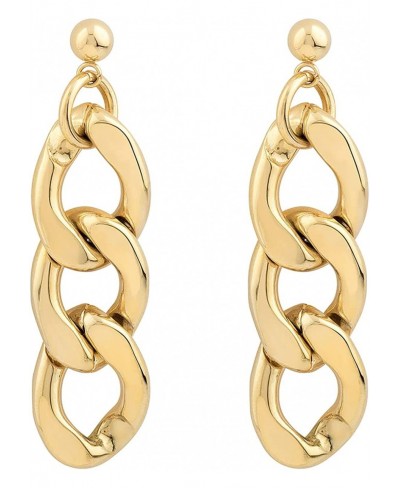 Link Chain Drop Earrings Titanium Steel Dangle Earrings for Women $18.80 Drop & Dangle