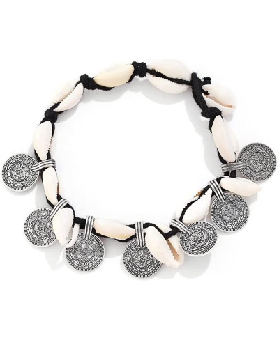 Bohe Shell Anklet White Coin Adjustable Ankle Bracelets Beach Summer Anklets Chain Jewelry for Women and Girls $9.39 Anklets