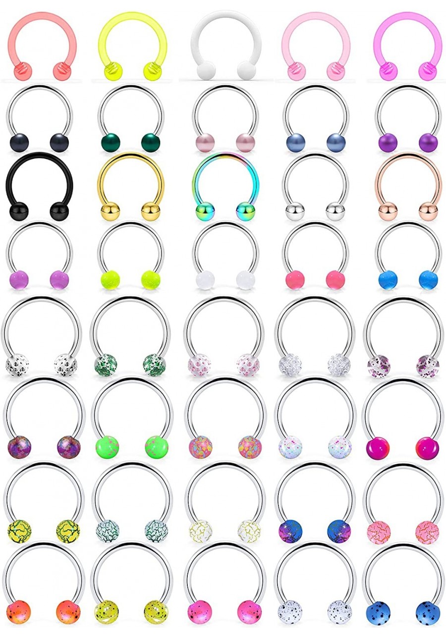 16G Surgical Steel Septum Rings Piercing Jewelry Nose Hoop Ring Horseshoe Cartilage Helix Tragus Daith Rook Earring Hoop Eyeb...