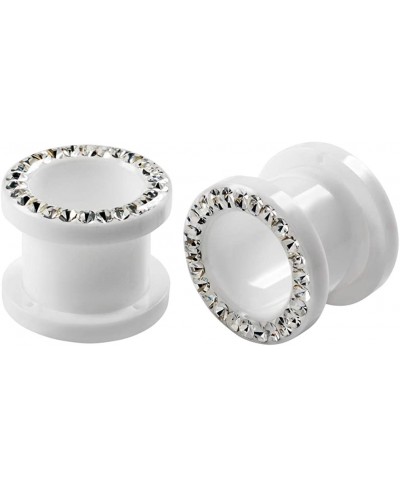 2pc 00g Ear Gauges Screw Fit Flesh Tunnels Acrylic Expander Stretcher Plugs Double Flared For Gauging Out Lobe White $14.35 P...