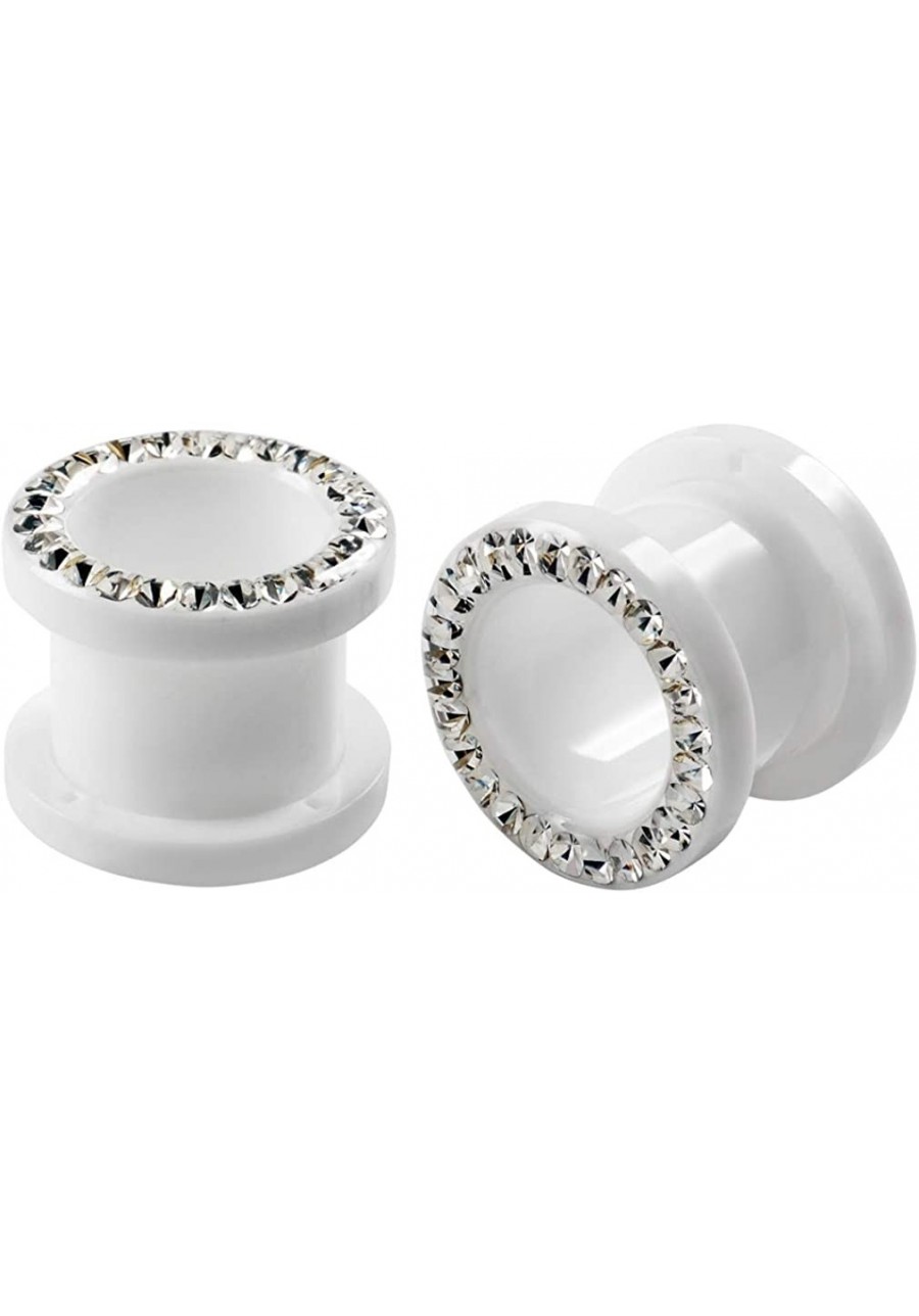 2pc 00g Ear Gauges Screw Fit Flesh Tunnels Acrylic Expander Stretcher Plugs Double Flared For Gauging Out Lobe White $14.35 P...