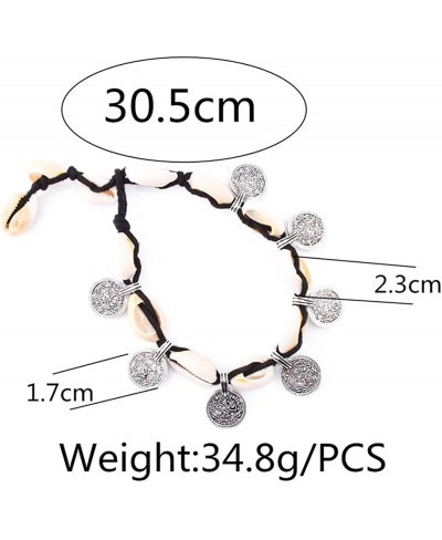 Bohe Shell Anklet White Coin Adjustable Ankle Bracelets Beach Summer Anklets Chain Jewelry for Women and Girls $9.39 Anklets