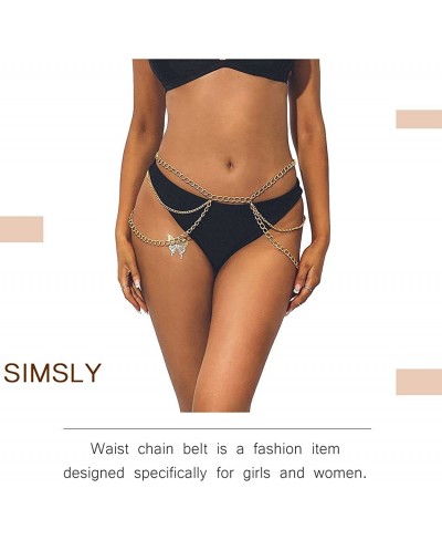 Gold Chain Belt Silver Punk Waist Chain Belt Metal Body Chain Jewelry for Women and Girls Dress $8.29 Body Chains