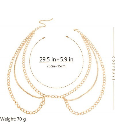 Gold Chain Belt Silver Punk Waist Chain Belt Metal Body Chain Jewelry for Women and Girls Dress $8.29 Body Chains