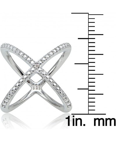 Sterling Silver Diamond Accented Criss-Cross X Crossover Ring $33.71 Statement