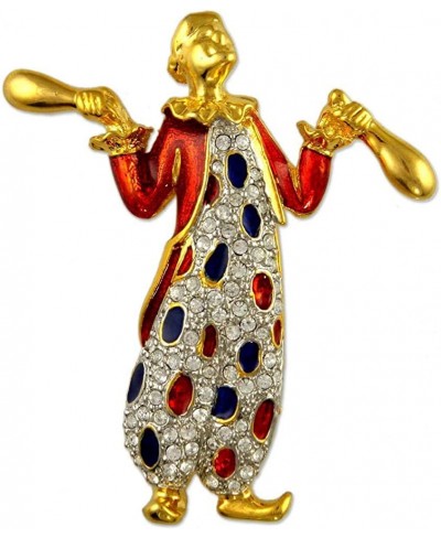 Crystal Two Tone Clown Brooch PIN Made with Swarovski Elements $20.82 Brooches & Pins