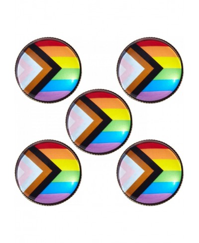 Rainbow Pins LGBT Gay Flag Pin Pride Rainbow Round Brooch Button Pin Button Pin Brooch Hat Shirt Clothing Bag Accessories(5Pc...