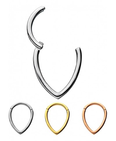 16G Tear Drop Stainless Steel Hinged Segment Ring for Septum Lip Eyebrow and Ear Piercings $10.44 Piercing Jewelry