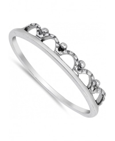 Oxidized Crown Tiara Princess Small Ring New 925 Sterling Silver Band Sizes 3-10 $12.52 Bands