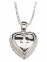 Girl's Sterling Silver Cross Heart Locket Necklace $30.51 Lockets
