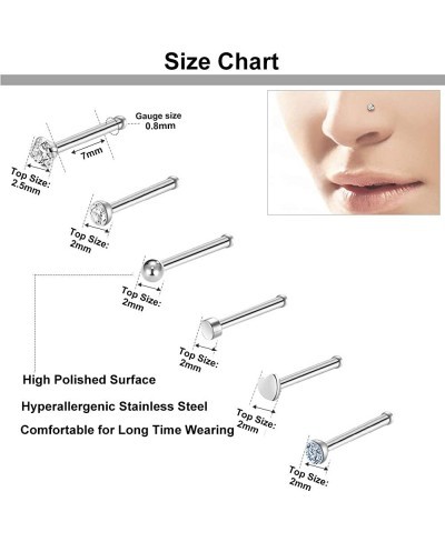 36 Pcs 20G Nose Rings for Women Nose Piercings Jewelry Nose Rings Hoops L Shape Nose Studs Screw Hypoallergenic Nostril Surgi...