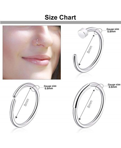 36 Pcs 20G Nose Rings for Women Nose Piercings Jewelry Nose Rings Hoops L Shape Nose Studs Screw Hypoallergenic Nostril Surgi...