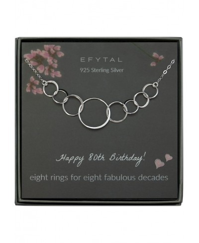 80th Birthday Gifts for Women Sterling Silver Eight Circle Necklace for Her 80 Year Old Birthday Gifts for Women 80th Birthda...