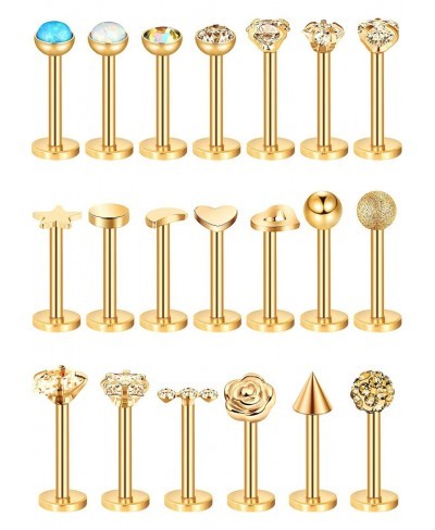 20 Pieces 16G Stainless Steel Nose Studs Nose Lips Tragus Labret Cartilage Piercing Jewelry for Women Girls 20 Styles $14.49 ...