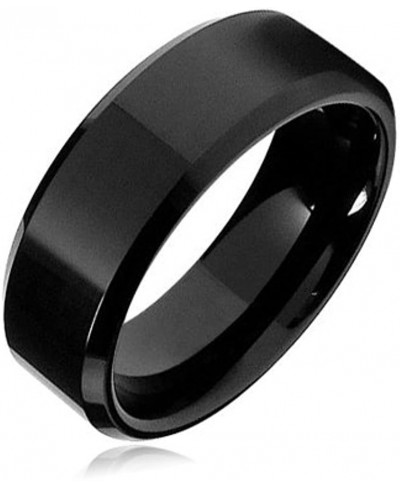 8 mm Black Flat Tungsten Wedding Band $17.66 Wedding Bands