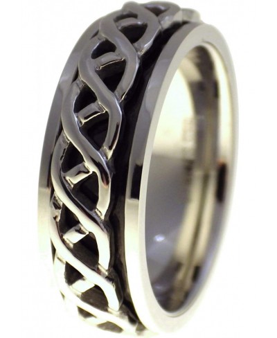 Celtic Weave Spinner Ring Womens Mens Stainless Steel Viking Band 7mm Sizes 12-13 $13.37 Bands