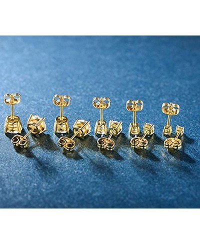 18K Gold Plated 4 Pong Graduated Round Clear Cubic Zirconia Stud Earring Set for Women (5 Pairs) $14.74 Stud