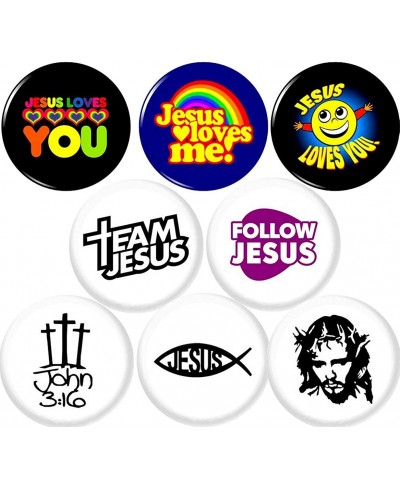 Jesus Christ 8 New 1" inch (25mm) Button pin Badge Team Jesus Follow Loves me You John 3 - 16 $8.40 Brooches & Pins