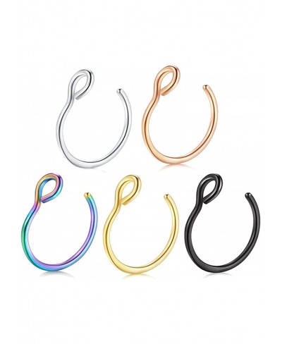 Fake Nose Ring 20G Faux Piercing Jewelry 8mm Fake Nose Ring Hoop for Faux Lip Septum Nose Ring Set $8.93 Faux Body Piercing J...