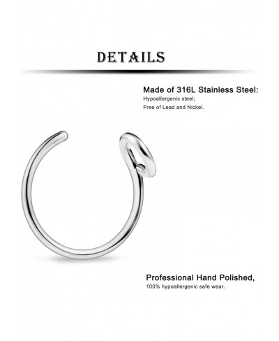 Fake Nose Ring 20G Faux Piercing Jewelry 8mm Fake Nose Ring Hoop for Faux Lip Septum Nose Ring Set $8.93 Faux Body Piercing J...