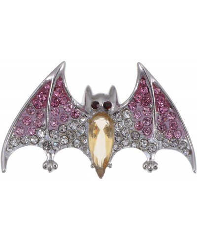 Silver Tone Halloween Ombre Vampire Bat Wing Crystal Rhinestone Animal Brooch Pin $20.45 Brooches & Pins