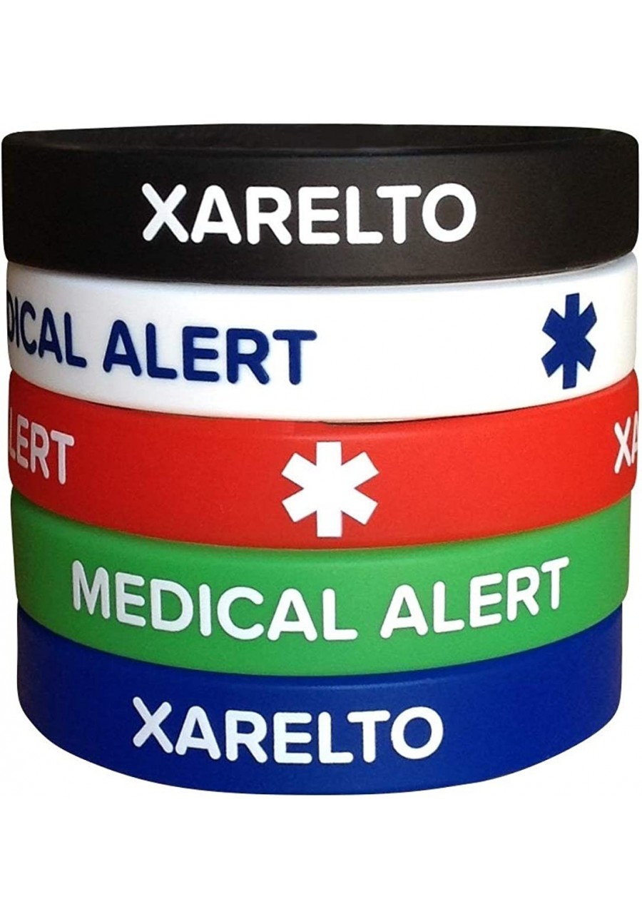 Xarelto Silicone Bracelets Medical Alert (5 Pack) Wristbands Adult Size for Men Women 7.8 $8.75 Identification