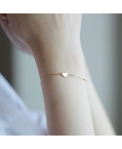 Gold Plated Dainty Mini Love Heart Bracelet and Studs Cute Delicate Jewelry Gift Ideas for Women Girls $17.70 Link