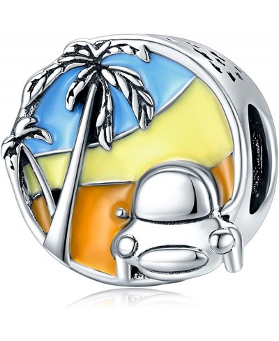 I Love Summer Charm Heart Charm 925 925 Sterling Silver Holiday at The Beach Charm fit Fashion Pandora Style Bracelet $15.57 ...