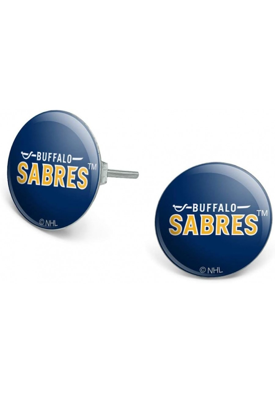 NHL Buffalo Sabres Logo Novelty Silver Plated Stud Earrings $11.91 Stud