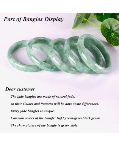 Jade Bangle Bracelet for Women Retro Chinese Style Natural Green Jade Bangle (2.08-2.56In) G001 $32.08 Bangle