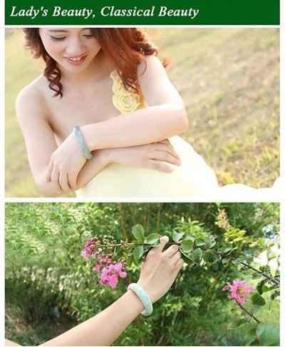 Jade Bangle Bracelet for Women Retro Chinese Style Natural Green Jade Bangle (2.08-2.56In) G001 $32.08 Bangle