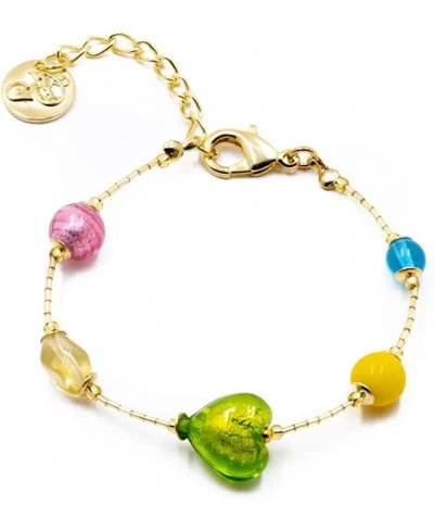 Murano Glass Fashion Jewelry Bracelet Multicolored Light Since 1965 $28.65 Strand