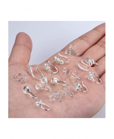 16Pcs African Nose Cuff Non Piercing for Women Men Fake Nose Rings Piercing Butterfly Flower Moon Star Crystal Clip On Nose R...