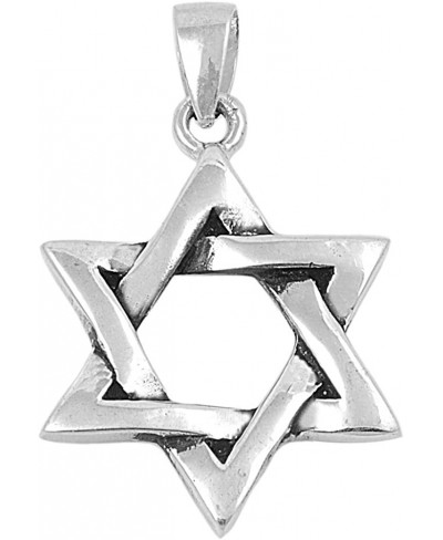 Sterling Silver Traditional Shield of David Pendant $17.53 Pendants & Coins