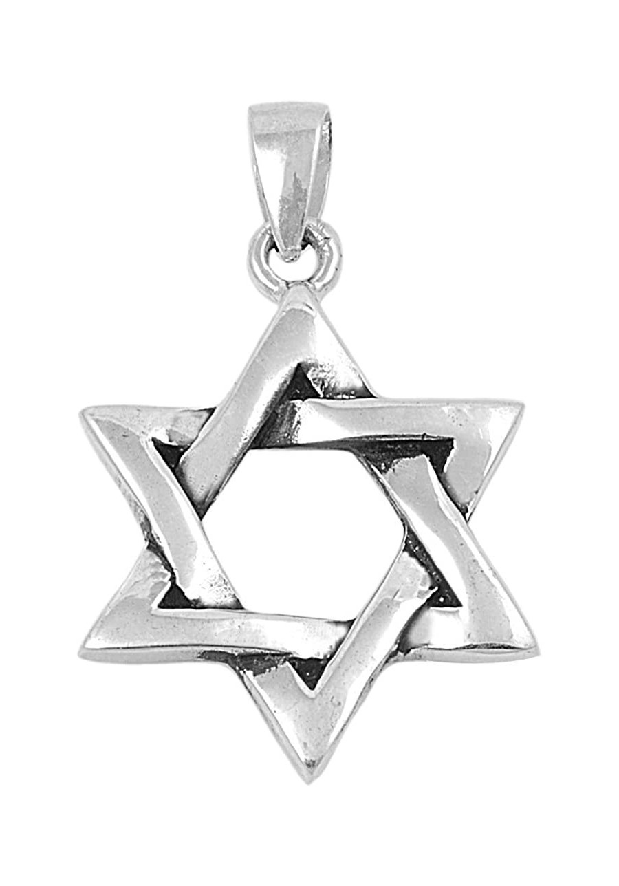 Sterling Silver Traditional Shield of David Pendant $17.53 Pendants & Coins